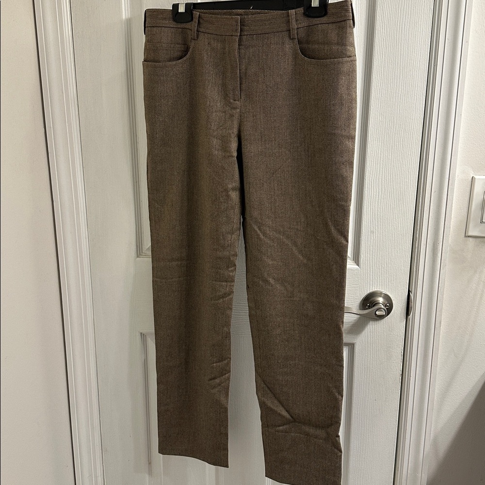 MAGASCHONI Collection 100% Wool Tweed Pants Fully Lined Ferraud Sz 6 Small Flaw
